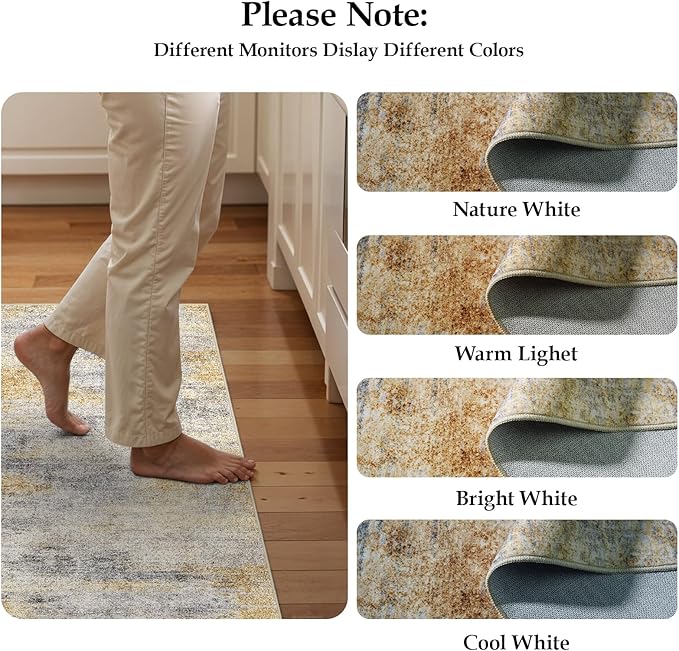 2'6''x14' Washable Kitchen Runner Rug: Modern Abstract Runners - Image 7