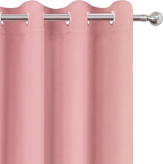 LEMOMO Pink Thermal Blackout Curtains/52 x 72 Inch/Set of 2 Panels Room - Image 7