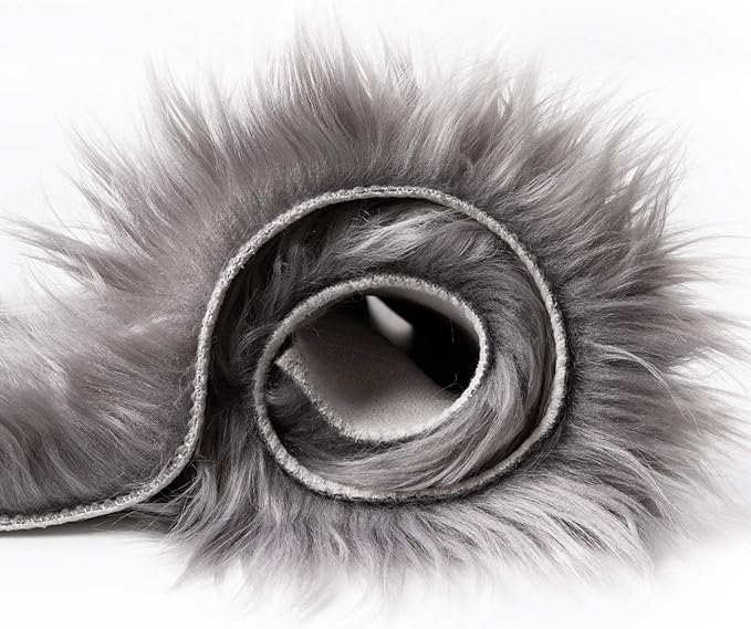 Ashler Faux Fur Rug, Fluffy Shaggy Area Rug Ultra Soft 3 x 3 Feet Round Fur Rug - Image 6