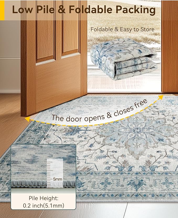 Area Rugs 2'6''x12' Runner Rug Non Slip Washable - Image 4