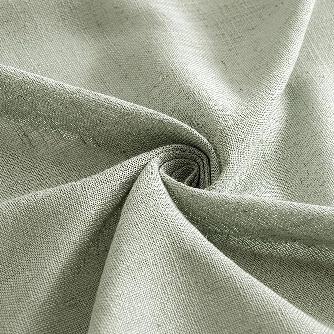 MIULEE Sage Linen Curtains 72 Inch Length 2 Panels - Image 8