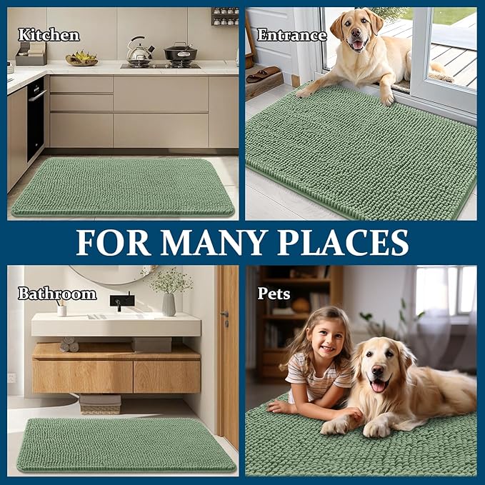 OLANLY Dog Door Mat for Muddy Paws 59x35, Absorbs Moisture and Dirt, Absorbent - Image 8