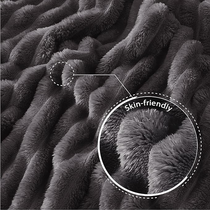 Exclusivo Mezcla Twin Size Flannel Fleece Blanket, Super Soft Striped Jacquard - Image 5