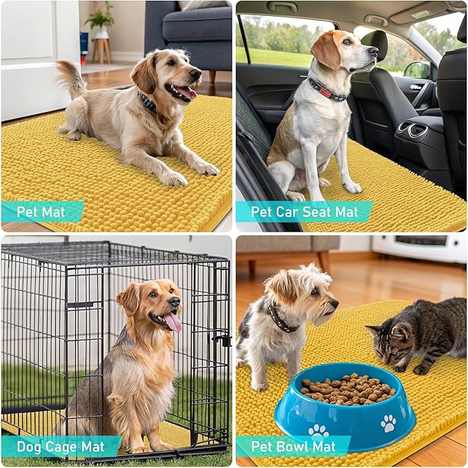 OLANLY Dog Door Mat for Muddy Paws 47x24, Absorbs Moisture and Dirt, Absorbent - Image 7