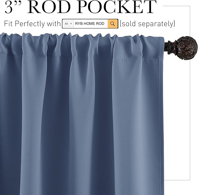RYB HOME RV Curtains for Camper Windows, Mini Small Thermal Insulated Sunlight - Image 2