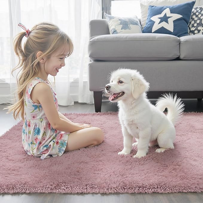Area Rugs 9x12 Living Room, Shaggy Carpet Soft Plush Furry Bedside Rug Large - Image 7