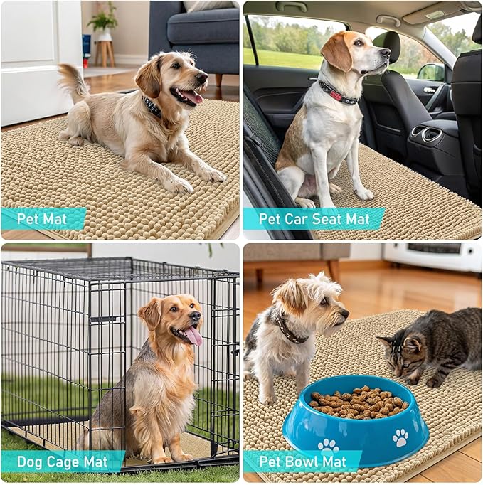 OLANLY Dog Door Mat for Muddy Paws 47x20, Absorbs Moisture and Dirt, Absorbent - Image 7