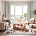 RYB HOME Cream 100% Blackout Linen Curtains 78 inch Long, Thermal Insulated & by RYBHOME