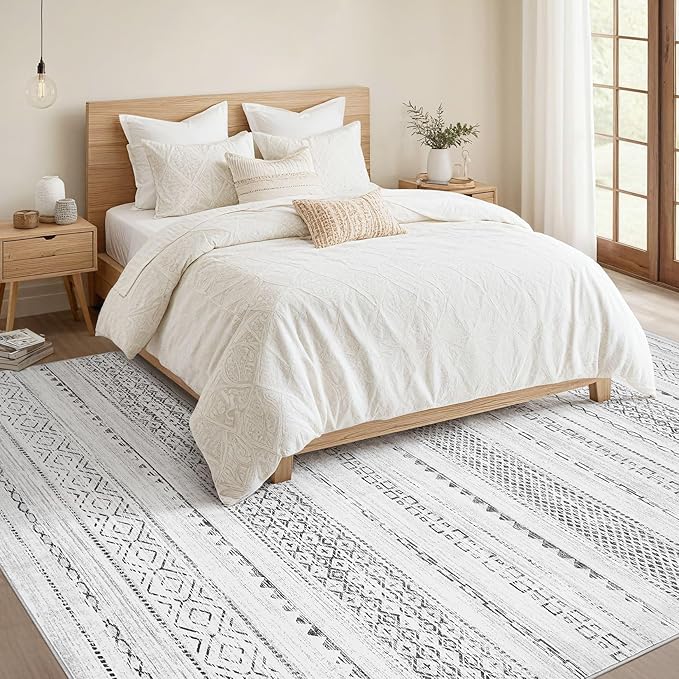 Nakagishi 10x12 Area Rug Living Room: Washable Boho Large Neutral Modern Soft - Image 5