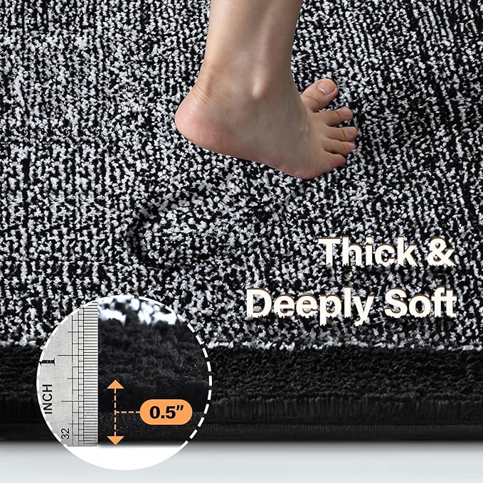 Bathroom Rugs 24x17 Non Slip Washable, Soft Absorbent Quick Dry Mats - Image 4