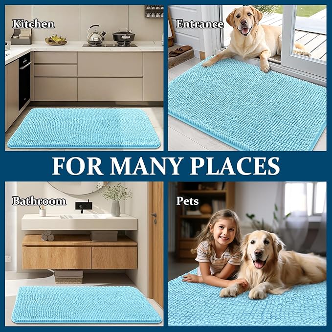 OLANLY Dog Door Mat for Muddy Paws 50x30, Absorbs Moisture and Dirt, Absorbent - Image 8