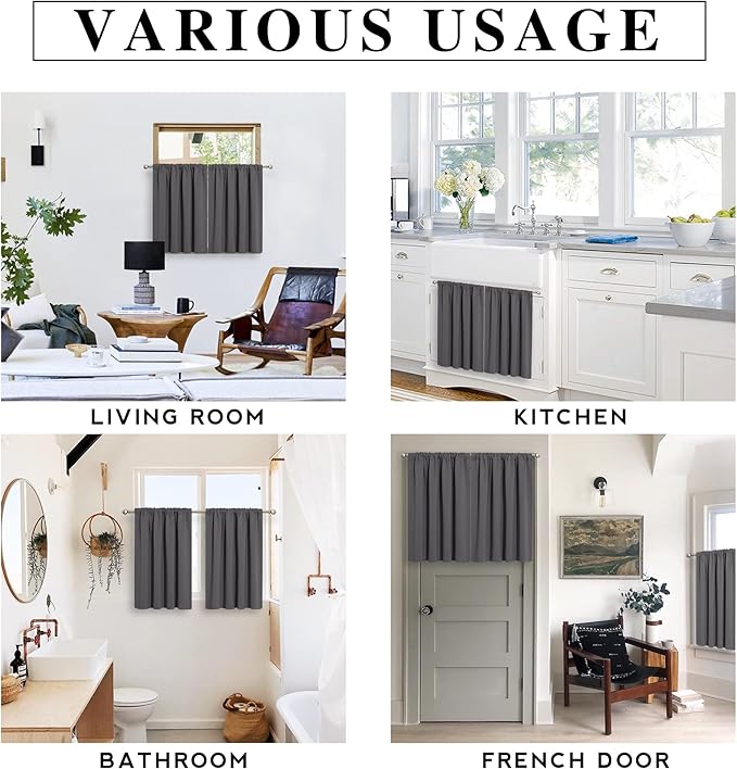 RYB HOME 2 Panels Blackout Doorway Curtains, Thermal Insulated Privacy Rod - Image 6