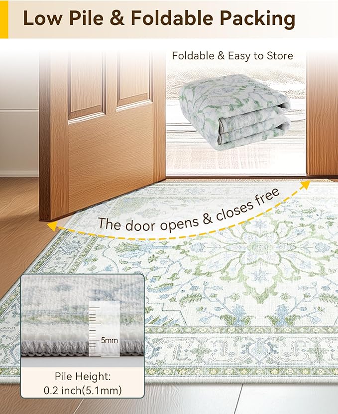 Area Rugs 2'x6' Runner Rug Non Slip Washable - Image 6