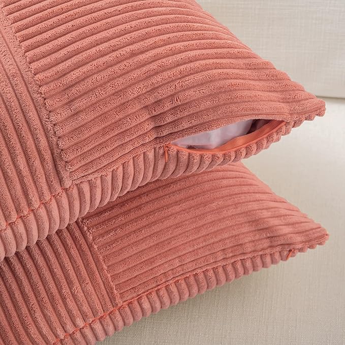 Fancy Homi 2 Packs Coral Lumbar Decorative Throw Pillow Covers 12x20 Inch - Image 4
