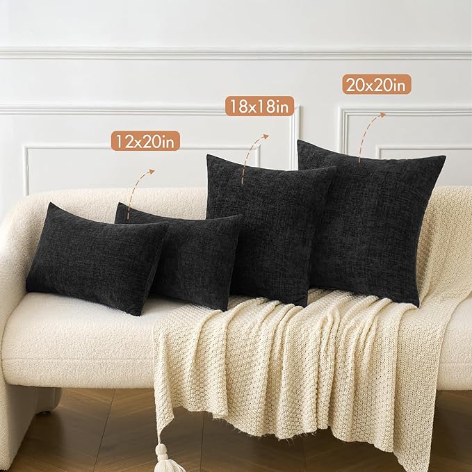 MIULEE Halloween Pack of 2 Couch Throw Pillow Covers 20x20 Inch Soft Black - Image 4
