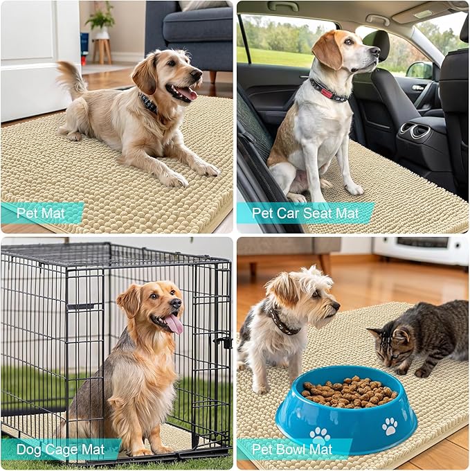 OLANLY Dog Door Mat for Muddy Paws 44x24, Absorbs Moisture and Dirt, Absorbent - Image 7