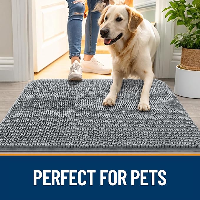 OLANLY Dog Door Mat for Muddy Paws 70x35, Absorbs Moisture and Dirt, Absorbent - Image 6