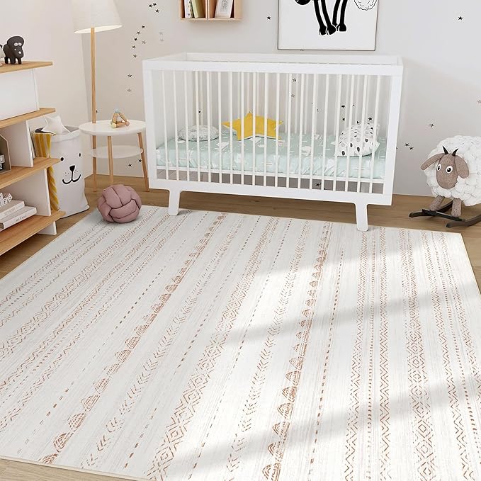 Nakagishi 10x14 Area Rugs Living Room: Washable Boho Large Neutral Modern Soft - Image 8