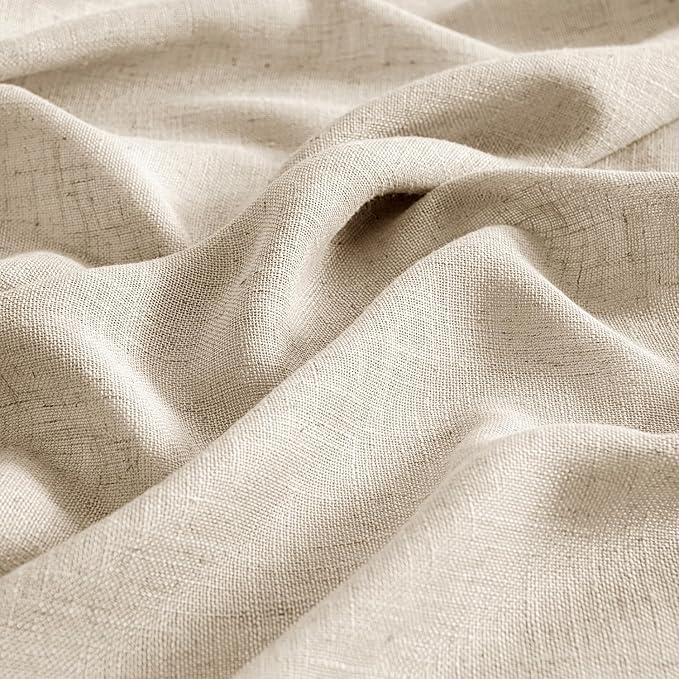 MIULEE Light Taupe Linen Curtains 72 Inch Length 2 Panels - Image 4