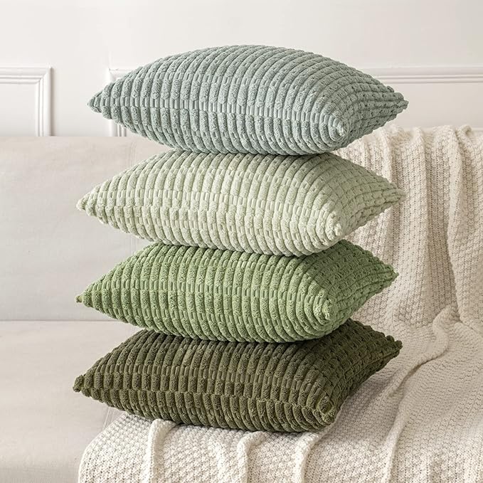 MIULEE Pack of 2 Spring Corduroy Decorative Euro Sham Throw Pillow Covers 24x24 - Image 7