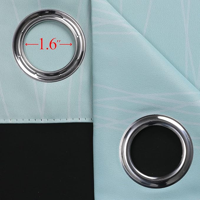 Estelar Textiler Beige and Aqua Ombre Blackout Curtains 54 Inch Length 2 Panels - Image 7