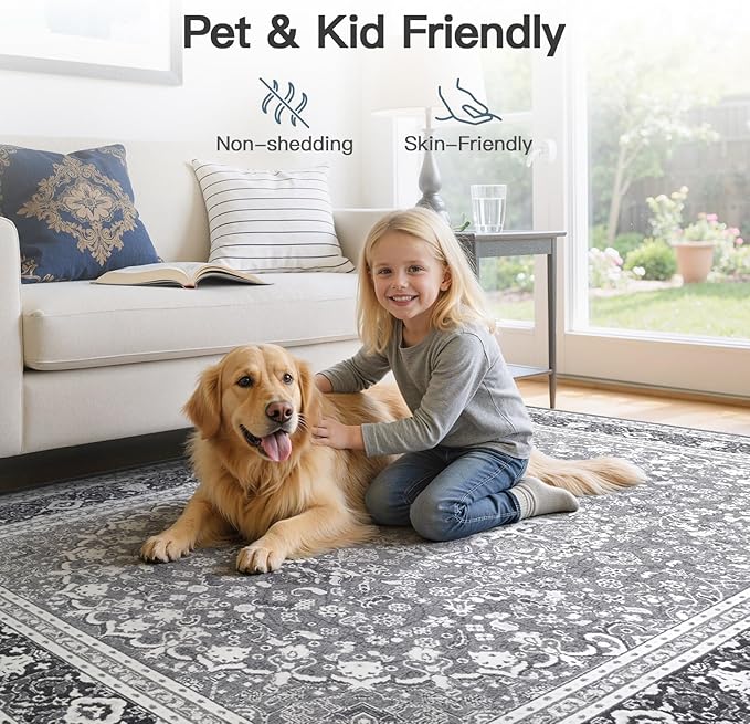 Lofus 6x9 Area Rugs for Living Room, Machine Washable Non-Slip Area Rug - Image 8