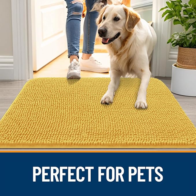 OLANLY Dog Door Mat for Muddy Paws 40x32, Absorbs Moisture and Dirt, Absorbent - Image 6