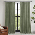 RYB HOME Sage Green Velvet Curtains 108 inch, Room Darkening Super Soft Velvet by RYBHOME