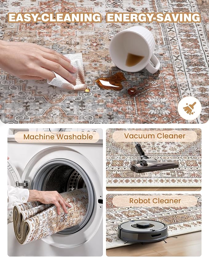 3x6 Runner Rug, Thin Entryway Non Slip Washable Rugs - Image 8