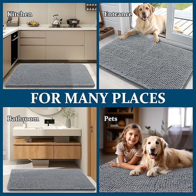 OLANLY Dog Door Mat for Muddy Paws 70x46, Absorbs Moisture and Dirt, Absorbent - Image 8