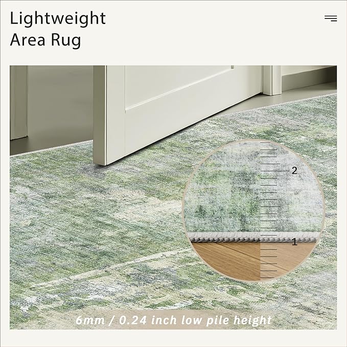 2x3 Abstract Washable Rugs for Kitchen, Powder Room Small Area Rug Non-Slip - Image 7