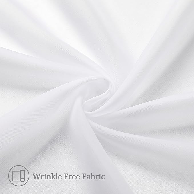 Aiyufneg White Sheer Valance for Window Curtains 24 Inch Length, Light - Image 7