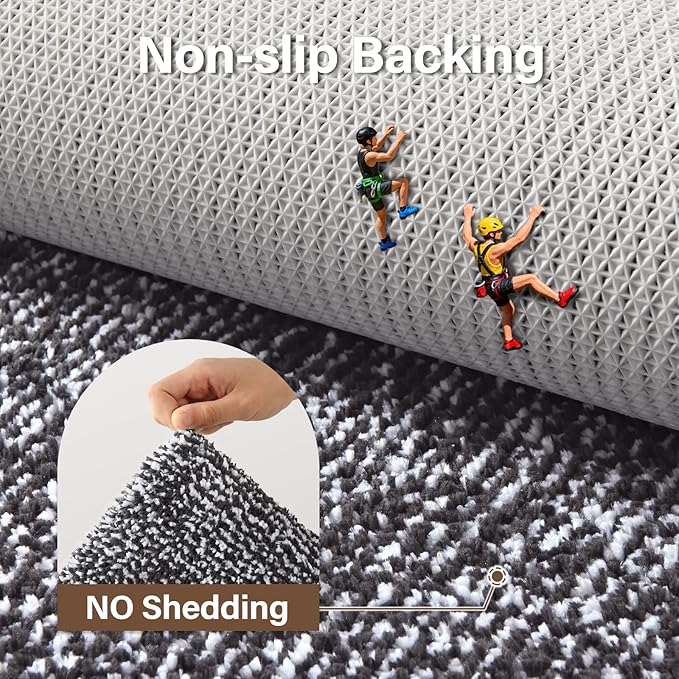 60x24 Long Bathroom Rugs Washable Non Slip, Dark Grey Bath Mat - Image 6