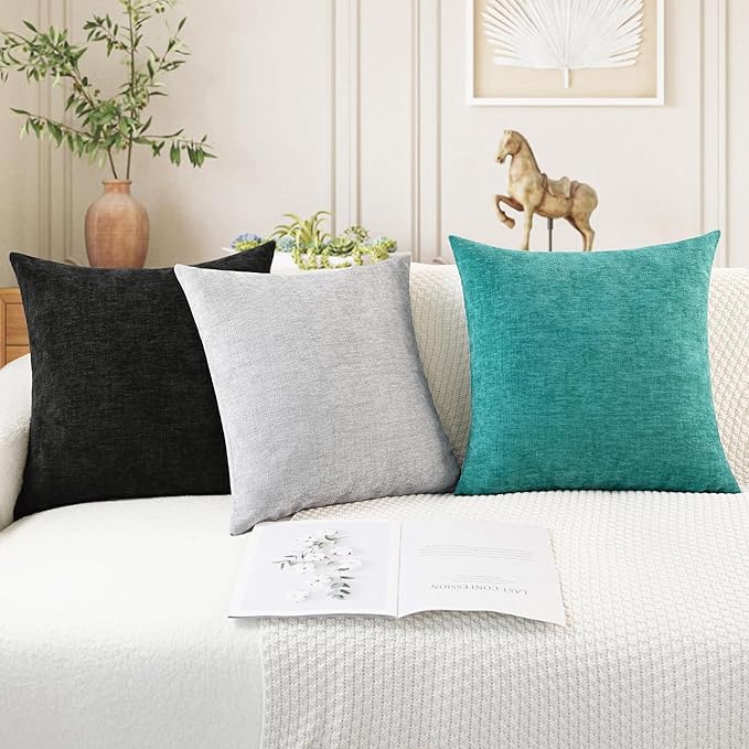 CaliTime Throw Pillow Covers Decorative 12 X 20 Inches Pack of 2 Cozy Chenille - Image 5
