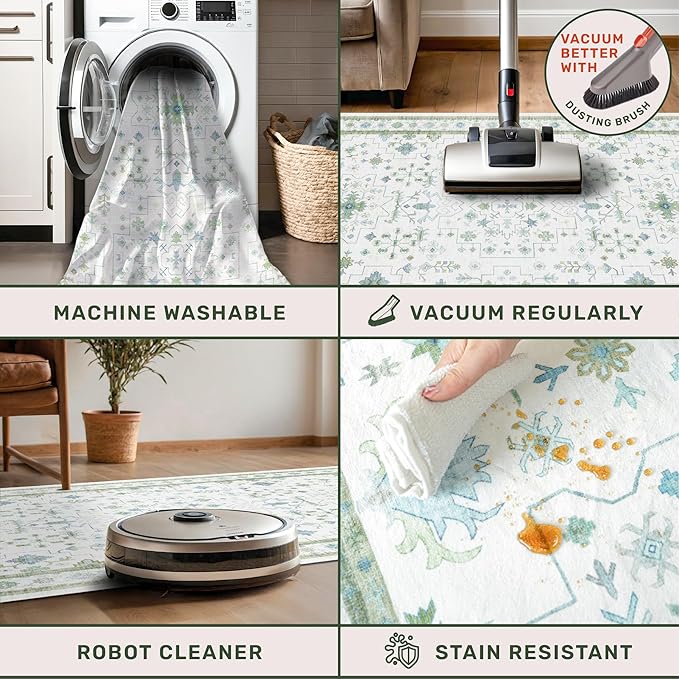 Washable Boho Bathroom Rug 2x3 - Image 4