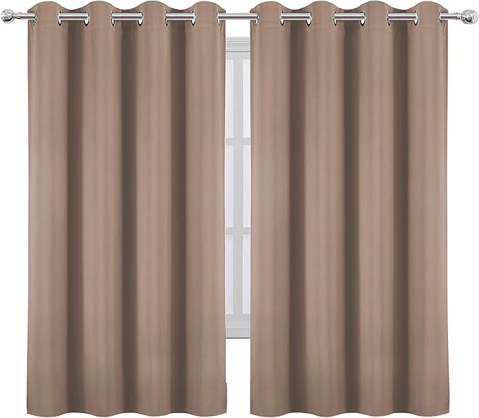 LEMOMO Cappuccino Blackout Curtains 66 x 63 Inch Length/Set of 2 Curtain - Image 2