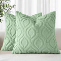 decorUhome Throw Pillow Covers 24x24 Inch Set of 2, Soft Plush Faux WoolSage by decorUhome