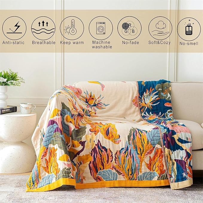 MSGKV 100% Cotton Throw Blanket - Image 3