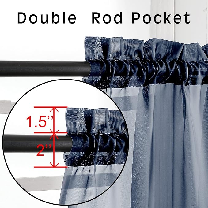 OVZME Sheer Curtains 45 inches Long - Image 4