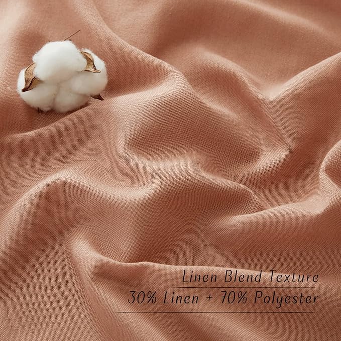 NICETOWN Linen Flax Semi Sheer Curtains 92" Length, Grommet Window Treatments - Image 3