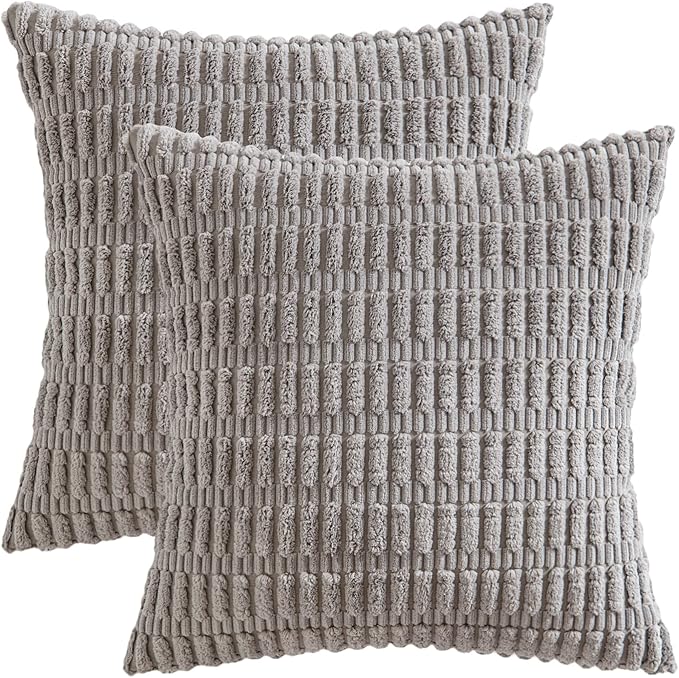 MIULEE Pack of 2 Corduroy Decorative Throw Pillow Covers 12x12 Inch Soft Boho - Image 6