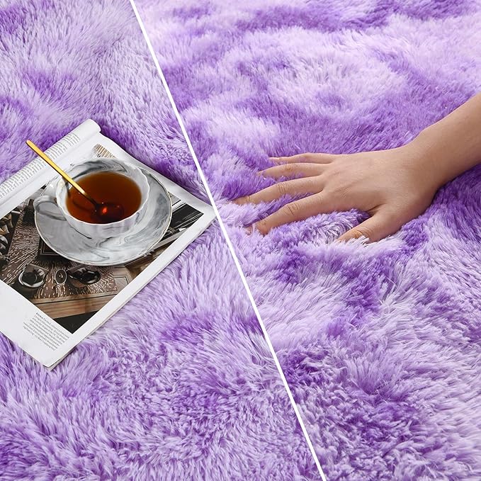 Deerhoo Large Shag Area Rugs 8 x 10, Tie-Dyed Plush Fuzzy Rugs - Image 4