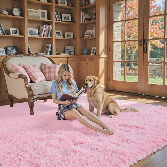 Area Rugs 10x14 Living Room, Shaggy Carpet Soft Plush Furry Bedside Rug Large - Image 4