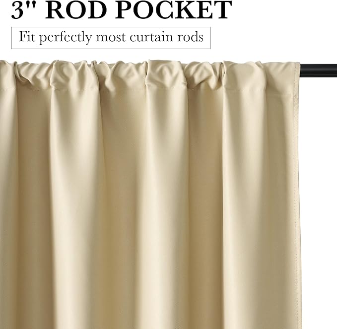 RYB HOME 100% Blackout Basement Curtains 30 inches Long, Heat & UV Blocking - Image 3