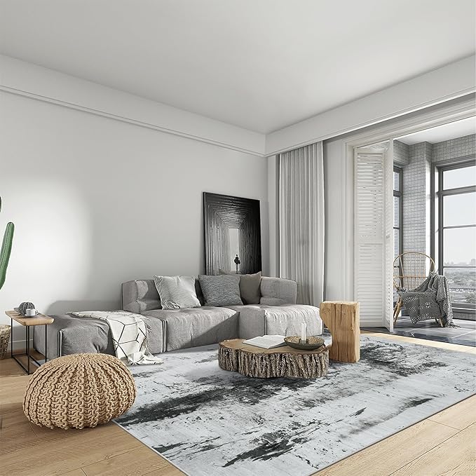10x14 Area Rugs Washable Rug: Modern Abstract Living Room Rug Soft Anti-Skid - Image 3