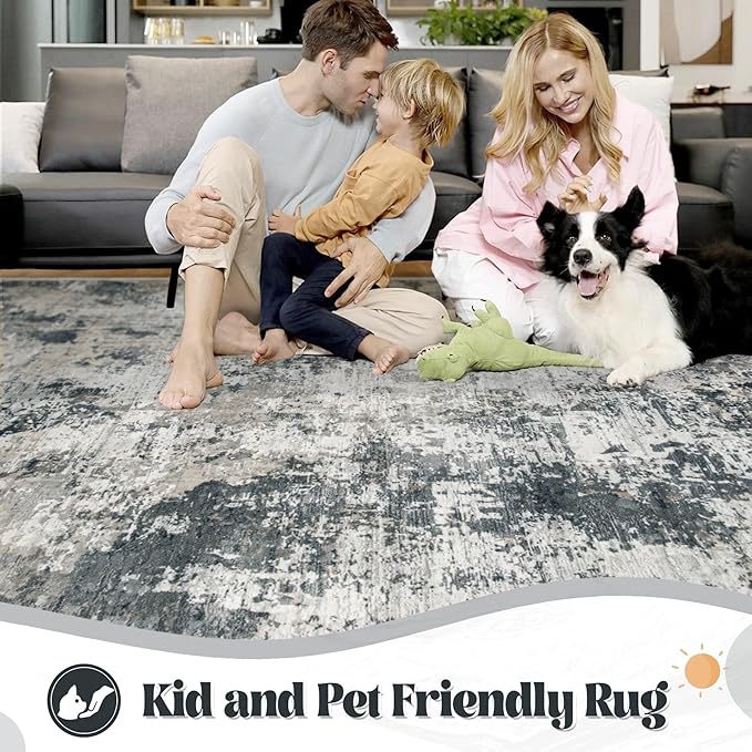 XLUEZ 6x9 Area Rugs for Living Room, Washable Modern Abstract Large Area Rug - Image 3