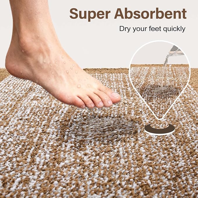 Bathroom Rugs 30x20 Non Slip Washable, Coffee Bath Mat - Image 7