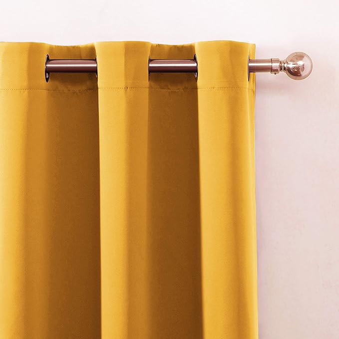 LEMOMO Yellow Thermal Blackout Curtains/42 x 95 Inch/Set of 2 Panels Room - Image 7