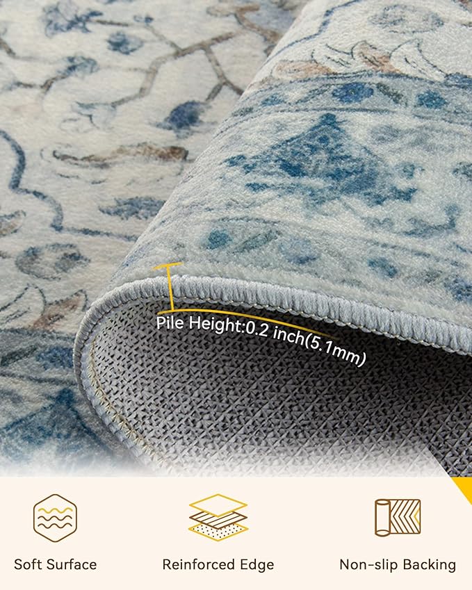 Area Rugs 2'6''x8' Runner Rug Non Slip Washable - Image 4