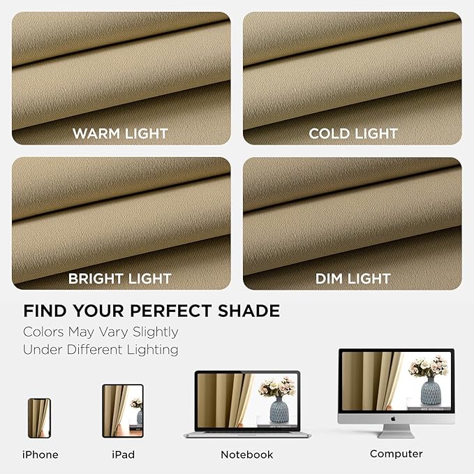 Joydeco Blackout Curtains 95 Inch Length 2 Panels Set, Thermal Insulated Long - Image 8